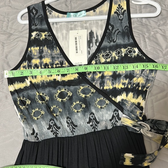 Sz Med⭐️NWT Chris and Carol Ikat Black & Grey Summer Maxi Dress - Picture 10 of 13